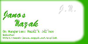 janos mazak business card